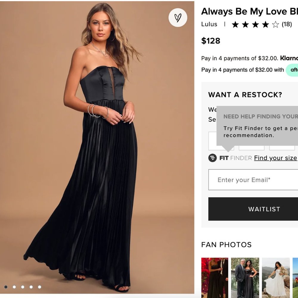 Lulus Always Be My Love Black Satin Strapless Pleated Maxi Dress